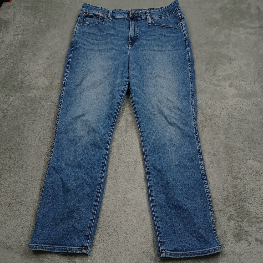 J Crew Jeans Womens 32 Blue Denim Slim Straight Preppy Modern Casual